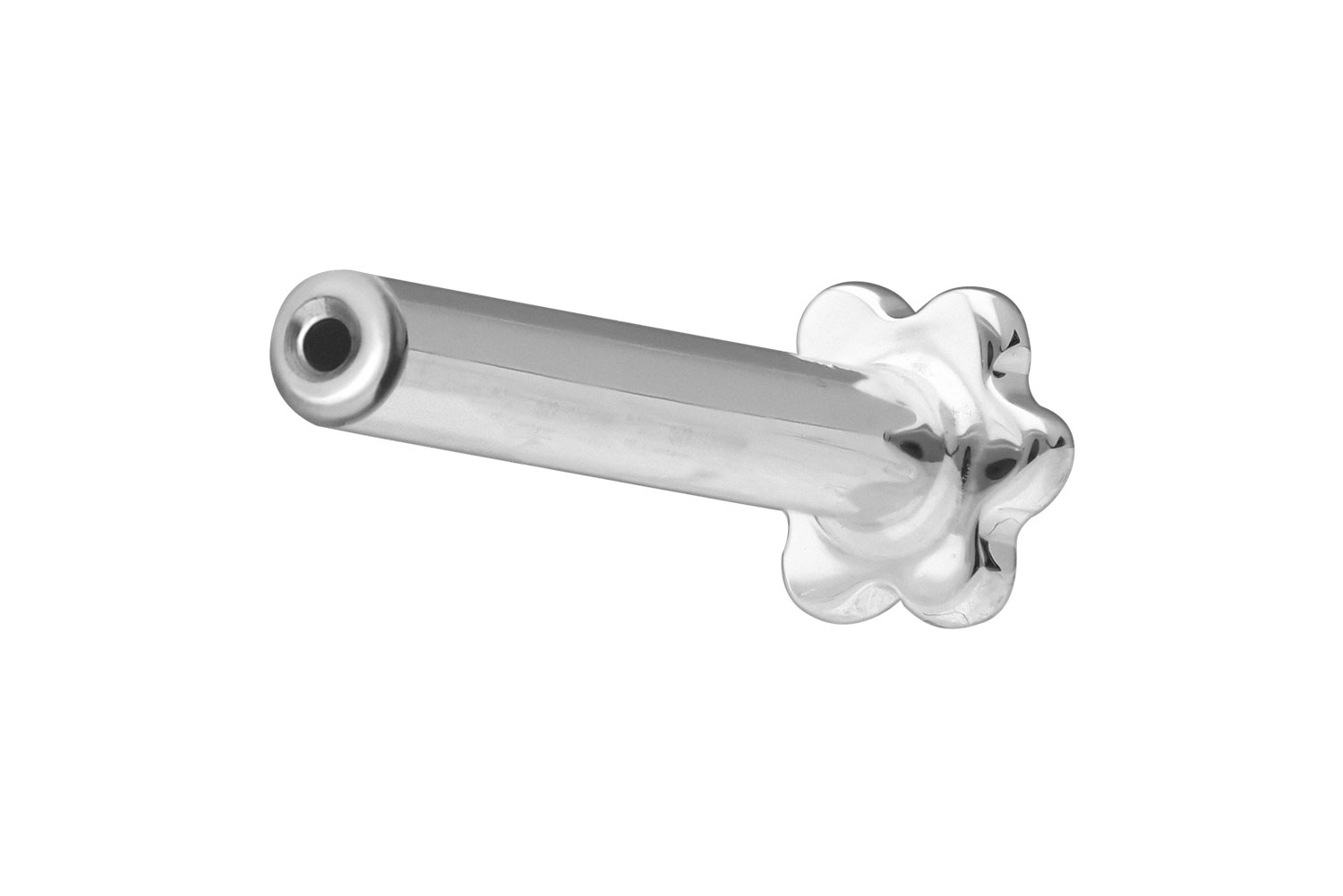 14 Karat Gold Labret Piercing mit Push Fit ohne Aufsatz BLUME